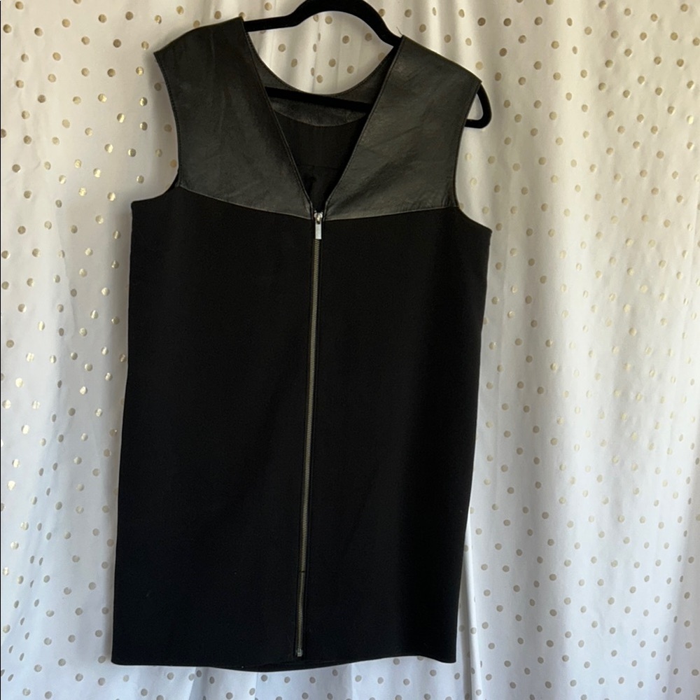 Banana Republic Black Leather Accent Midi Dress NWT Size6